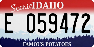 ID license plate E059472