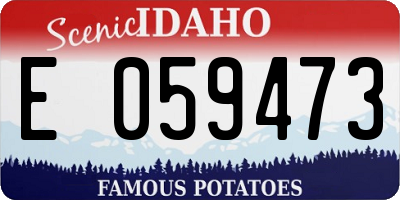 ID license plate E059473