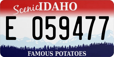 ID license plate E059477