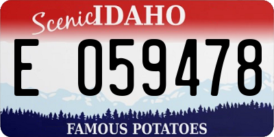 ID license plate E059478