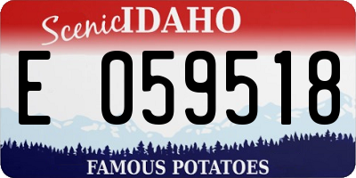ID license plate E059518