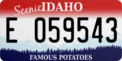 ID license plate E059543