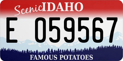 ID license plate E059567