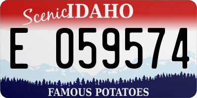 ID license plate E059574
