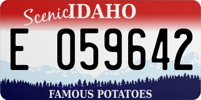 ID license plate E059642