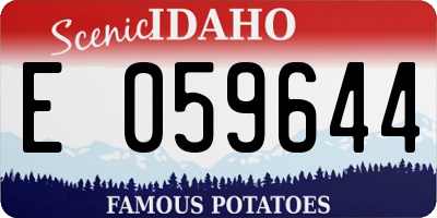 ID license plate E059644