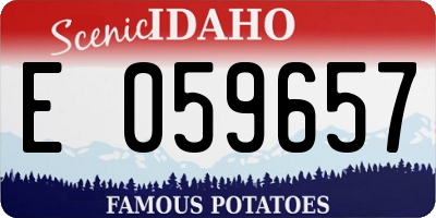 ID license plate E059657