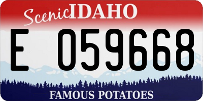 ID license plate E059668