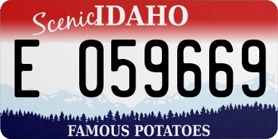 ID license plate E059669
