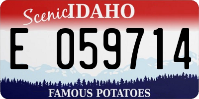 ID license plate E059714