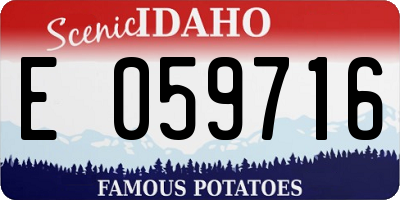 ID license plate E059716