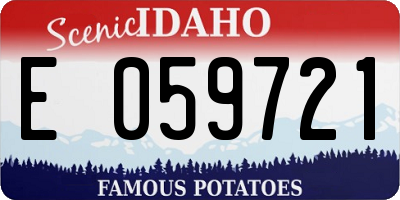 ID license plate E059721