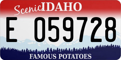 ID license plate E059728