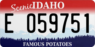 ID license plate E059751