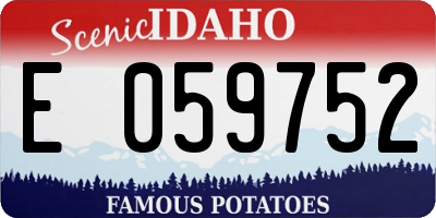 ID license plate E059752