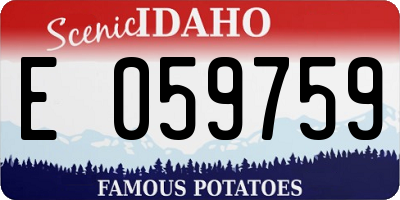 ID license plate E059759