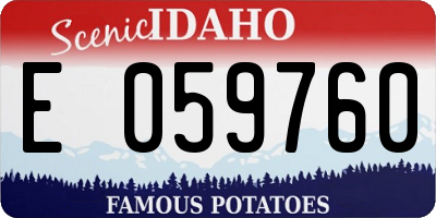ID license plate E059760