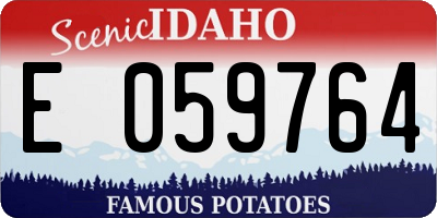 ID license plate E059764