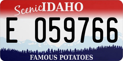 ID license plate E059766