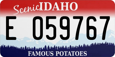 ID license plate E059767