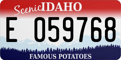 ID license plate E059768