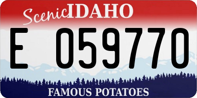 ID license plate E059770