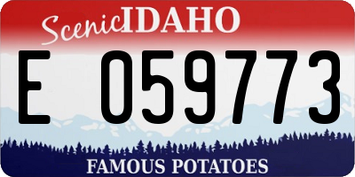 ID license plate E059773