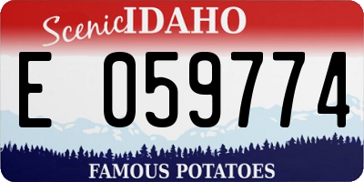 ID license plate E059774