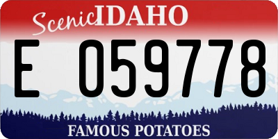 ID license plate E059778