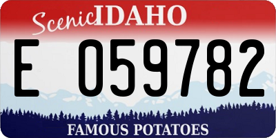 ID license plate E059782