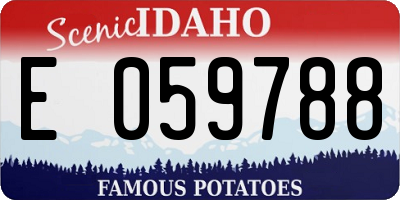 ID license plate E059788