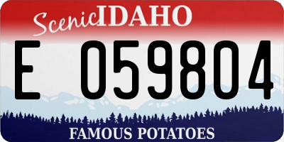ID license plate E059804