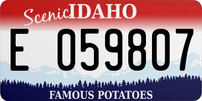 ID license plate E059807