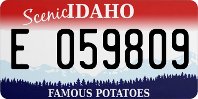 ID license plate E059809