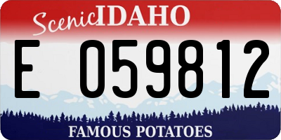 ID license plate E059812