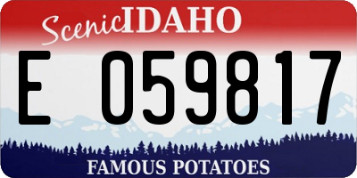 ID license plate E059817