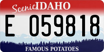 ID license plate E059818