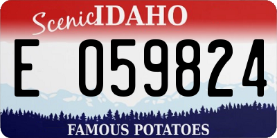 ID license plate E059824