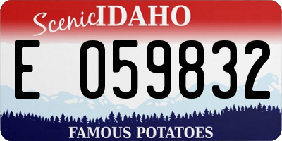 ID license plate E059832