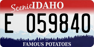 ID license plate E059840