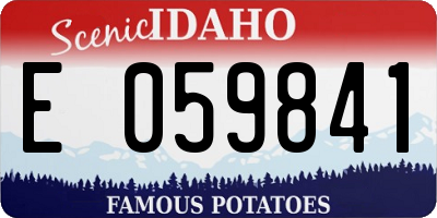 ID license plate E059841