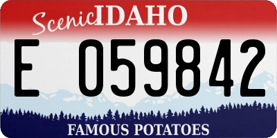 ID license plate E059842