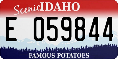 ID license plate E059844