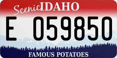 ID license plate E059850