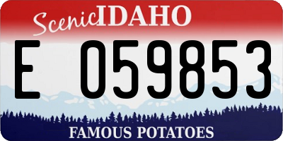 ID license plate E059853