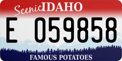 ID license plate E059858