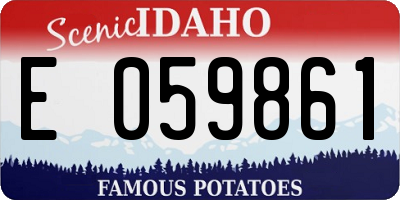 ID license plate E059861