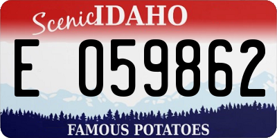 ID license plate E059862
