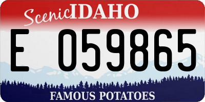 ID license plate E059865