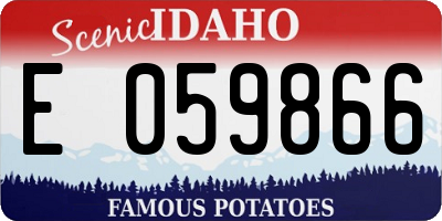 ID license plate E059866